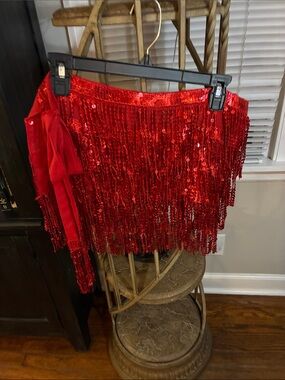Red sequin skirt bellydance